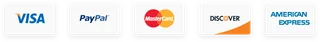 Visa, Mastercard, American Express and Discover accepted
